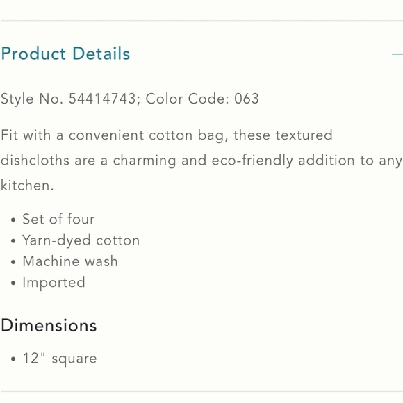 Anthropologie set of 4 Market Dishcloths - Picture 3 of 5